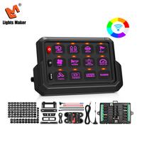 Panel de Interruptores de 12 Canales para Buggy, 12V 24V, Control Remoto Inalámbrico WiFi, Retroiluminación RGB con Atenuación, Impermeable IP67