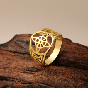 <span class=keywords><strong>Anillo</strong></span> <span class=keywords><strong>de</strong></span> <span class=keywords><strong>Nudo</strong></span> <span class=keywords><strong>de</strong></span> <span class=keywords><strong>Bruja</strong></span> en Acero Inoxidable Electrochapado para Mujer y Hombre, Diseño <span class=keywords><strong>de</strong></span> <span class=keywords><strong>Nudo</strong></span> Celta Hueco, Pieza Moderna y Versátil - Product Image 2