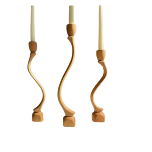 Candelabros de madera de mango hechos a mano, candelabros de madera, juego de dos portavelas de pilar de madera con cuentas de perlas, sala de estar para el hogar - Product Image 4
