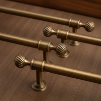Poignées européennes en laiton brossé antique, de luxe, pour armoires de cuisine, armoires, commodes, tiroirs, boutons de meubles, quincaillerie d'entrée