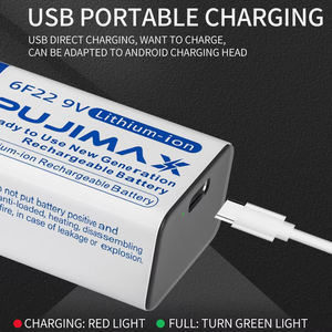 PUJIMAX, оптовая продажа, индивидуальная перезаряжаемая литий-ионная аккумуляторная батарея 9 В, USB-порт, мультиметр с микрофоном в наличии - Product Image 3