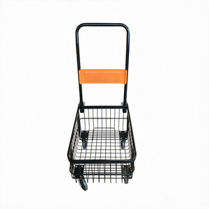 Chariot à outils pliable en maille 570x395x910mm, cadre en acier à quatre roues pour la logistique et l'approvisionnement - Product Image 4