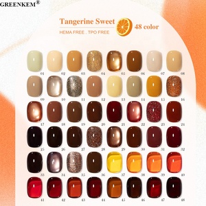 Vernis à ongles gel 48 couleurs automne, marque privée, tons platine, <span class=keywords><strong>caramel</strong></span>, ambre, sans TPO, sans HEMA, gel vernis œil de chat personnalisé - Product Image 3