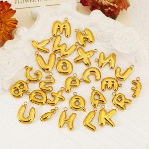 Pendentif bulle en acier inoxydable avec lettres anglaises, 26 mm, pour la fabrication de colliers, accessoires de bijoux DIY, formes variées, plaqué. - Product Image 1