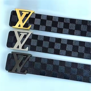 Genuine Real Leather Men <strong>Belt</strong> Manufacturer Fashion Solid Brass Brushed L Letter Custom Cowhide Leather <strong>Belt</strong> for Men - Product Image 3