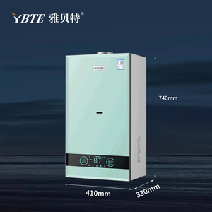 Caldaia a condensazione elettrica a <span class=keywords><strong>gas</strong></span> naturale da 36KW per elettrodomestici, con display LED, pannello in vetro temperato verde e serpentina in rame - Product Image 3
