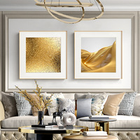 Peinture sur toile abstraite à motifs d'anneaux annuels et feuille d'or, décoration murale pour la maison, affiche sans cadre