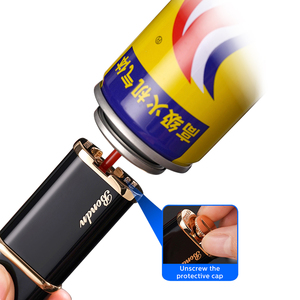 Outdoor Camping Rechargeable Zinc Alloy <strong>Cigarette</strong> <strong>Lighter</strong> Waterproof <strong>LED</strong> Flash Light Butane Refillable Modern Soft Fire Design - Product Image 4