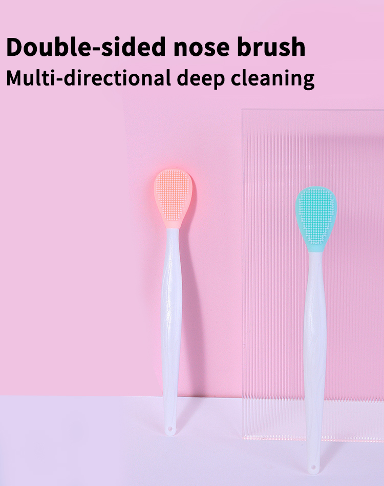 Wholesale Multi Functional Double Side Silicone Facial Clean Remove Blackhead Nose Brush Custom Lip Exfoliate Scrubs Brush C0376