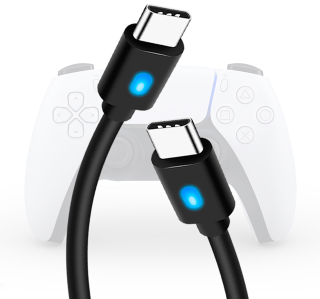 3 Meter 2 in 1 USB Cable Charger Charging Cord for PS5 for Xbox Series X S for Switch LED Light Type-C Charging Cord Lead Cable