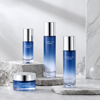 Flacon en verre gris foncé pour émulsion tonifiante, pot de crème pour les yeux avec capuchon métallique brillant, contenants vides de 120 ml, 100 ml, 30 ml, 50 g