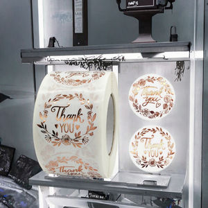 Etiqueta Adhesiva Metálica Color Oro Rosa de Navidad al por Mayor, Personalizable para Envoltura de Regalos - Product Image 3