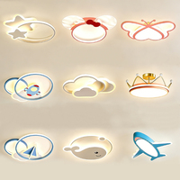 Lampe de chambre d'enfant en acrylique, nuage de dessin animé, plafonnier LED créatif, chambre à coucher, fer, plafonnier LED moderne pour enfants avec télécommande