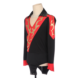 Camisetas de baile latino para hombre y niño, ropa para <span class=keywords><strong>Salsa</strong></span>, Samba, ropa de actuación para niño, Top de competición de baile latino - Product Image 2