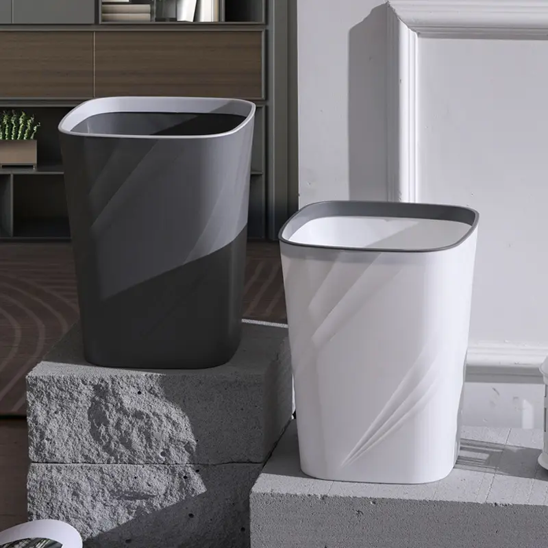 New Cheap Wall-Mounted Trash Can Plastic Waste Bin Kitchen Cabinet Door Hanging Trash Can