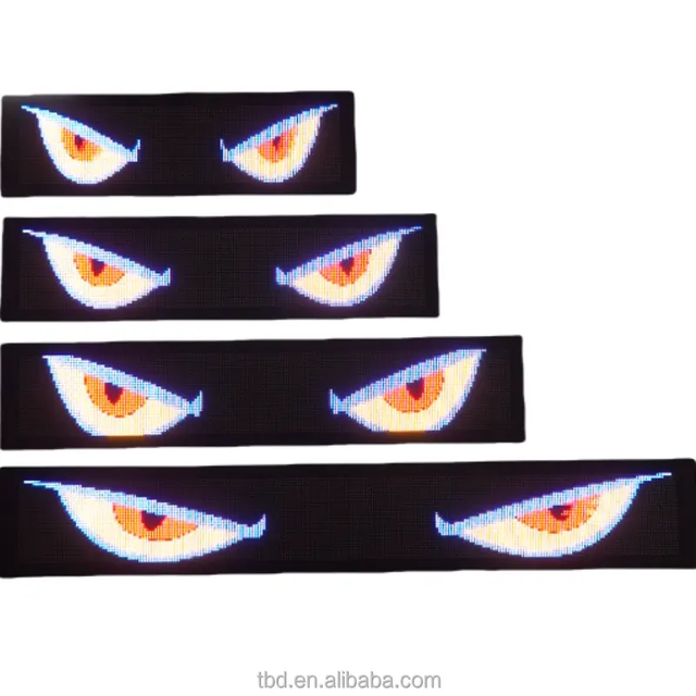 Devil Eye APP Control LED Flexible Display Screen 16x32 Resolution 5mm Pixels USB Powered Car Sticker Soft Matrix Panels Double