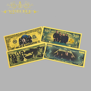 Billets de banque musicaux américains élégants, billets de banque de célébrités plaqués or 24 carats pour cadeaux - Product Image 1