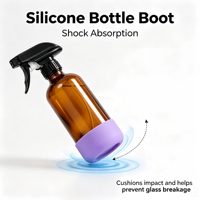 Base en silicone antidérapante pour bouteille, protection en silicone pour flacon pulvérisateur en verre rechargeable, logo personnalisé OEM ODM