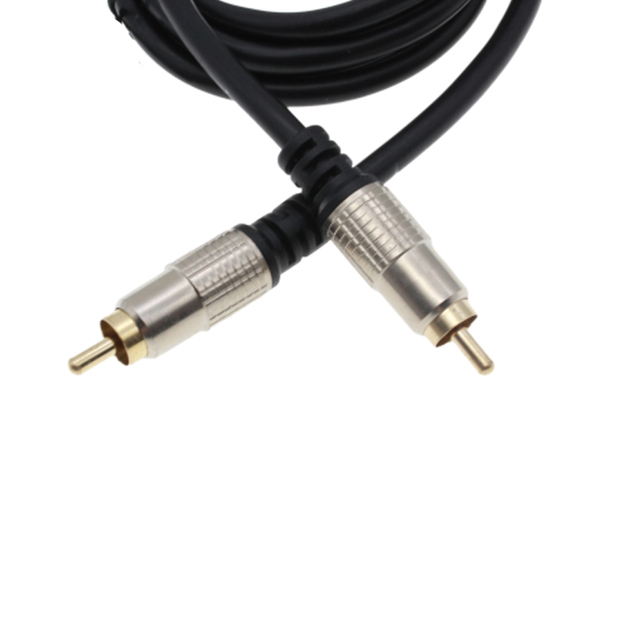 Gold Plated Male-to-Male RCA Cable for Speakers & Home Theater Systems with Braid Shielding and PVC Jacket