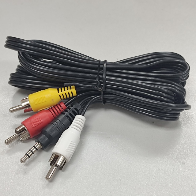 3.5mm to 3 RCA Audio Video Composite Cable Gold-Plated Connector Heavy-Duty PVC Cord for TV Projector Car Home Theater
