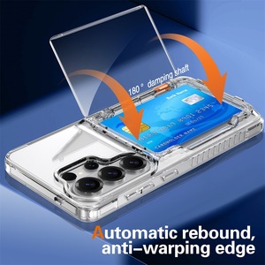 Étui portefeuille transparent avec support rabattable pour <span class=keywords><strong>Samsung</strong></span> Galaxy S26 Ultra S25 Ultra, porte-cartes de crédit - Product Image 4