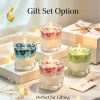 Bougie parfumée moderne esthétique avec incrustations botaniques, en cire de soja, aromathérapie, finition botanique, parfum d'ambiance pour la maison, vente en gros