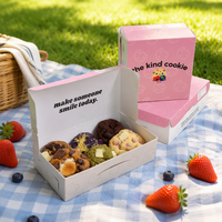 Boîte à pâtisserie pliable en carton pour biscuits et pâtisseries, avec logo personnalisé sur mesure pour biscuits sucrés.