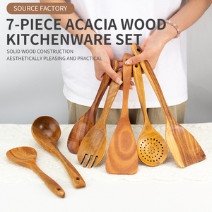 7 miếng thân thiện với môi Keo Gỗ nấu ăn Công cụ thiết lập không dính chảo gạo phục vụ muỗng chịu nhiệt đồ dùng nhà bếp - Product Image 2