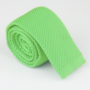 Cravates en tricot ajustées pour hommes, style vintage, décontractées et élégantes, à extrémités plates, couleur unie, coupe carrée, infroissables, pour affaires décontractées - Product Image 5