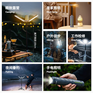Multifunctional <b>Folding</b> Camping Lamp Led Light 100cm Height Outdoor Indoor Use Hiking Fishing <b>Desk</b> Lighting - Product Image 1