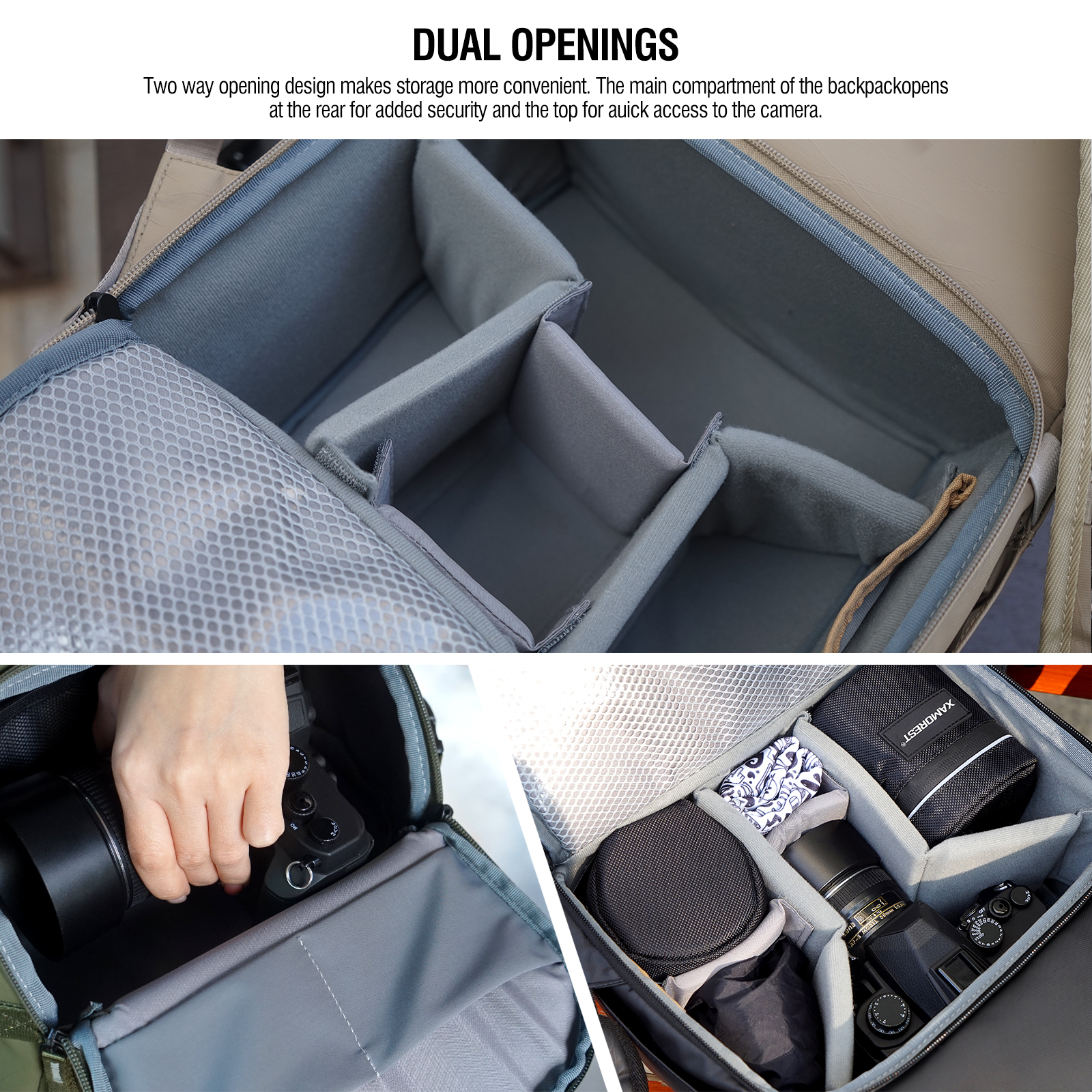 Waterproof Lightweight Camera Backpack – Compact Professional Photography & Travel Bag - View 2