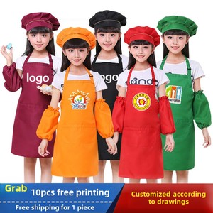 Tweavewin Logo personalizzato stampato <span class=keywords><strong>grembiule</strong></span> senza maniche per bambini impermeabile bavaglino pubblicitario per attività di asilo <span class=keywords><strong>vestiti</strong></span> da Chef - Product Image 3