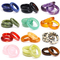 Bagues tendance en agate et jade, pierres précieuses naturelles multicolores, marque Xinzhuang, pour homme et femme, idéales pour les fêtes et les cadeaux d'anniversaire