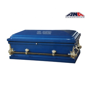 Niño funeral suministros <span class=keywords><strong>ANA</strong></span> 20 ga de acero azul paño cubierto bebé ataúd - Product Image 1