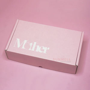 Boîtes postales en carton ondulé rose personnalisé avec papier d'emballage de pantoufles de stratification mate pour chaussettes d'expédition - Product Image 2