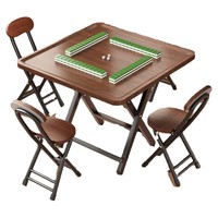 Table de mahjong pliante en bois robuste avec plateau concave et pieds en acier pour le divertissement à domicile et l'utilisation multi-jeux