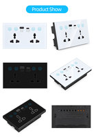 Enchufe Inteligente OCY de Doble Puerto con Control por Voz WiFi, Puerto de Carga USB Tipo C, Interruptor de Pared Inteligente con Control Remoto