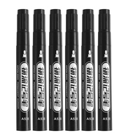 Stylos de marquage en bois à pointe moyenne avec embouts en feutre Encre permanente Noir Bleu Rouge Base d'huile épaisse pour carton logistique