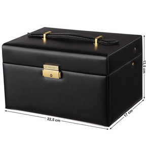 HI02 Jewelry <strong>Box</strong>, <strong>Girls</strong> Jewelry Organizer and Storage <strong>Box</strong>, Lockable Black <strong>Jewellery</strong> <strong>Box</strong> - Product Image 5