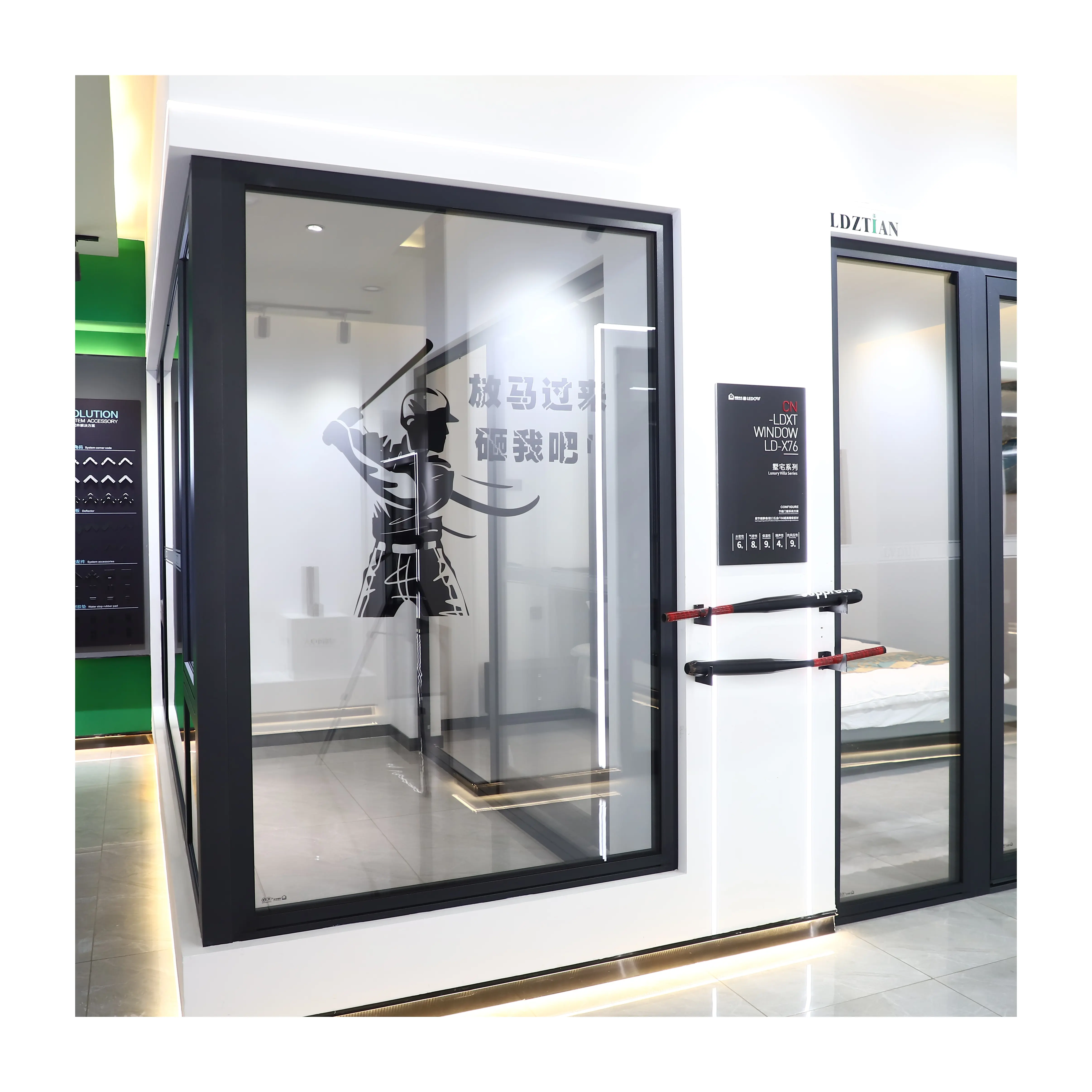 Wholesale double toughened glass hinged energy-saving external swing door office soundproof door