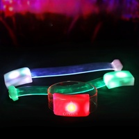 Bracelet lumineux LED transparent avec logo personnalisé Bracelet magnétique lumineux promotionnel pour les fêtes