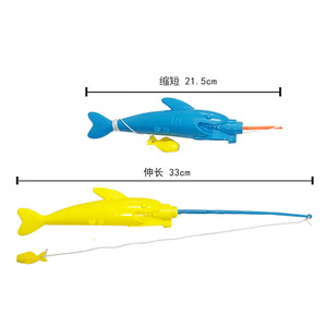 Ibe Children's Magnetic Fishing Toy <b>Plastic</b> Telescopic <b>Rod</b> 21.5-33cm For Outdoor Play - Product Image 1