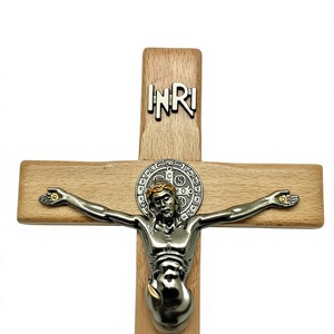 Crucifix en bois, croix de Jésus, suspendu, religieux, inspirant, INRI - Product Image 4