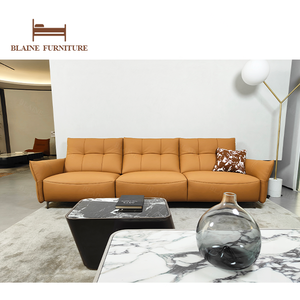 BLAINE Original 313 Offre promotionnelle Canapé sectionnel moderne quatre places en cuir véritable et bois, ensemble de meubles de salon - Product Image 2