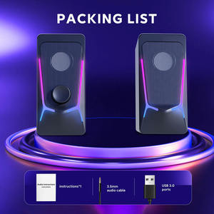 Haut-parleur USB 2.0 RGB pour ordinateur portable et PC de bureau, idéal pour le gaming – Fabricant OEM - Product Image 3