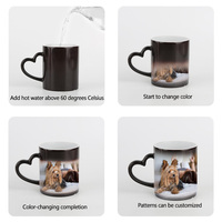 Tasse personnalisée 11 oz à changement de couleur selon la température, tasse sensible à la chaleur avec photo, image ou logo personnalisé