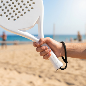 Raqueta de Pádel de Fibra de Carbono Blanca Mate con Correa para la Muñeca, Núcleo de Espuma EVA, Pala de Tenis de Playa para Entrenamiento de Adultos - Product Image 5