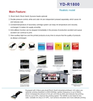 Imprimante à rouleaux Yotta R1800, impression de bannières UV de 1,8 m, imprimante d'affiches, imprimante à rouleaux Ricoh Gbh UV pour l'impression de tapis