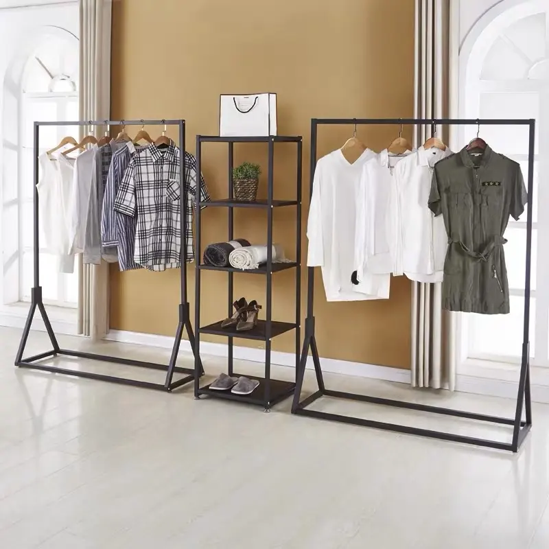 Men Clothing Shop Furniture Design Store Clothes Rack Metal Hanging Clothing Display Stands