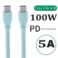 Cable de Carga Rápida Tipo-C a Tipo-C de la Mejor Calidad 5A para Teléfonos Celulares y Computadoras, Conductor de Cobre Puro, 1 Año de Garantía